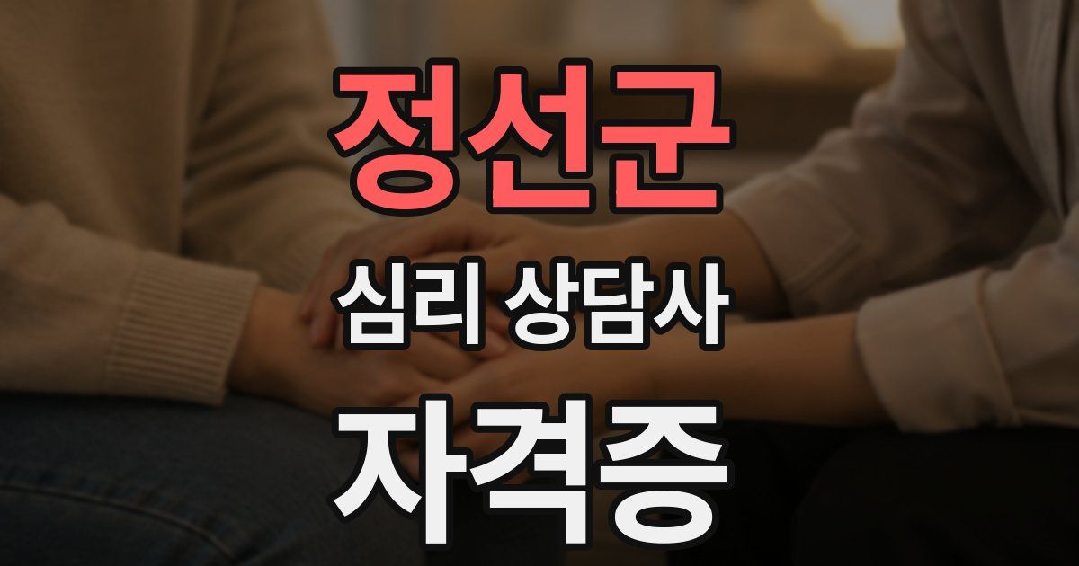 정선군 심리 상담사 자격증