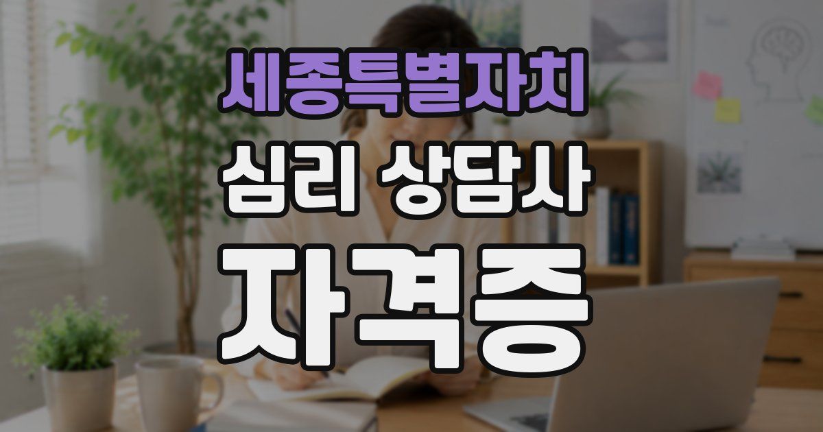 세종특별자치 심리 상담사 자격증