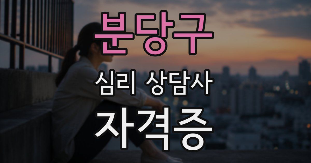 분당구 심리 상담사 자격증