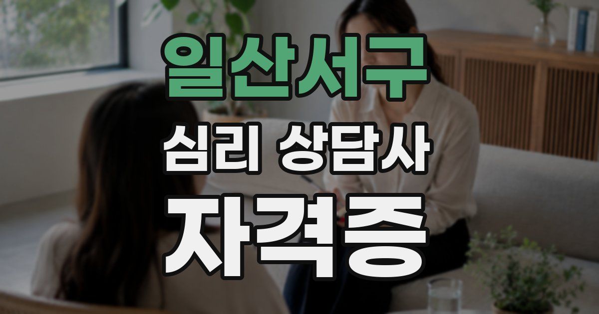 일산서구 심리 상담사 자격증