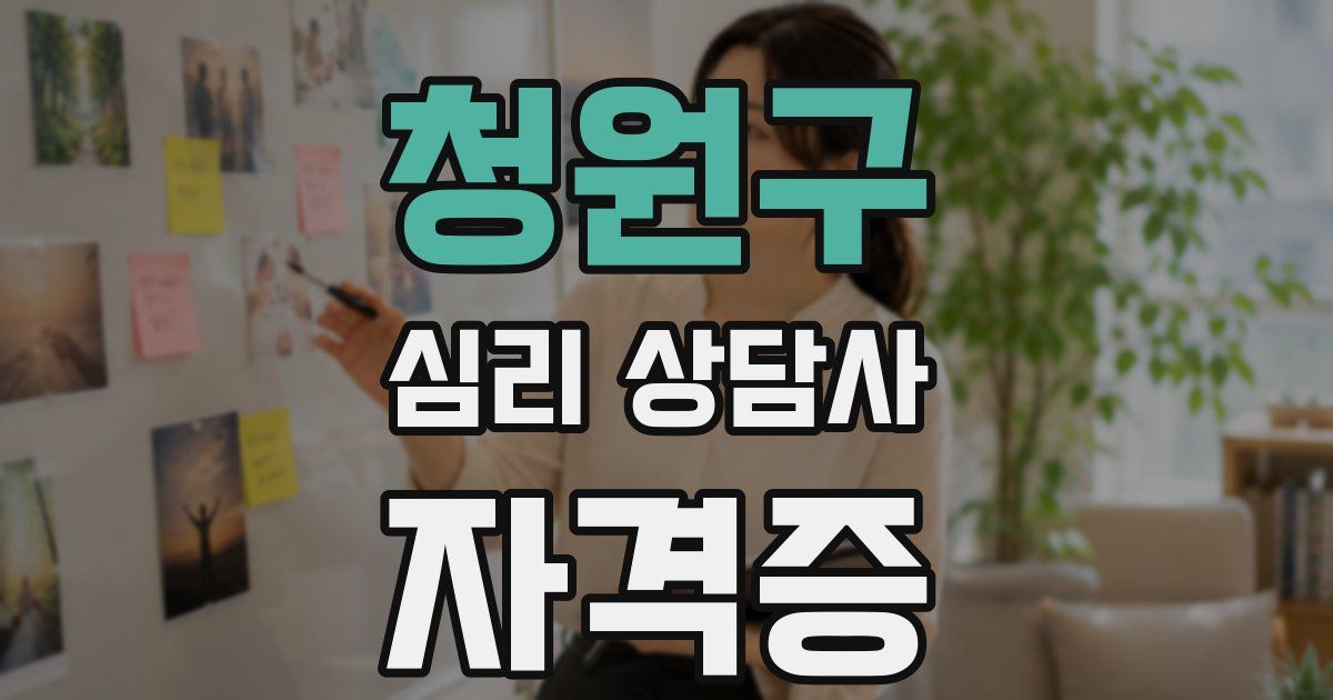 청원구 심리 상담사 자격증