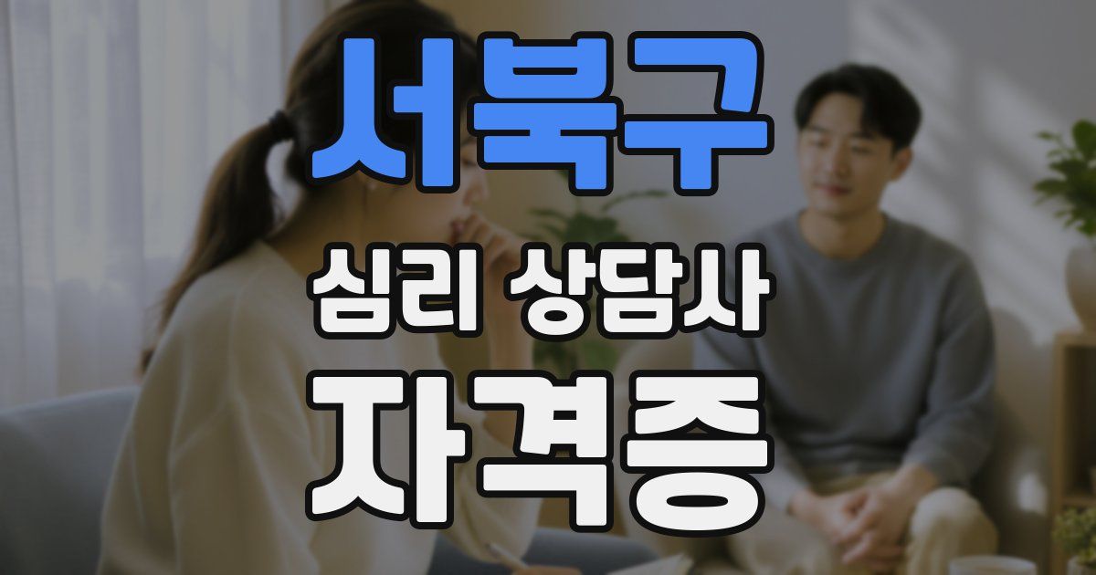 서북구 심리 상담사 자격증
