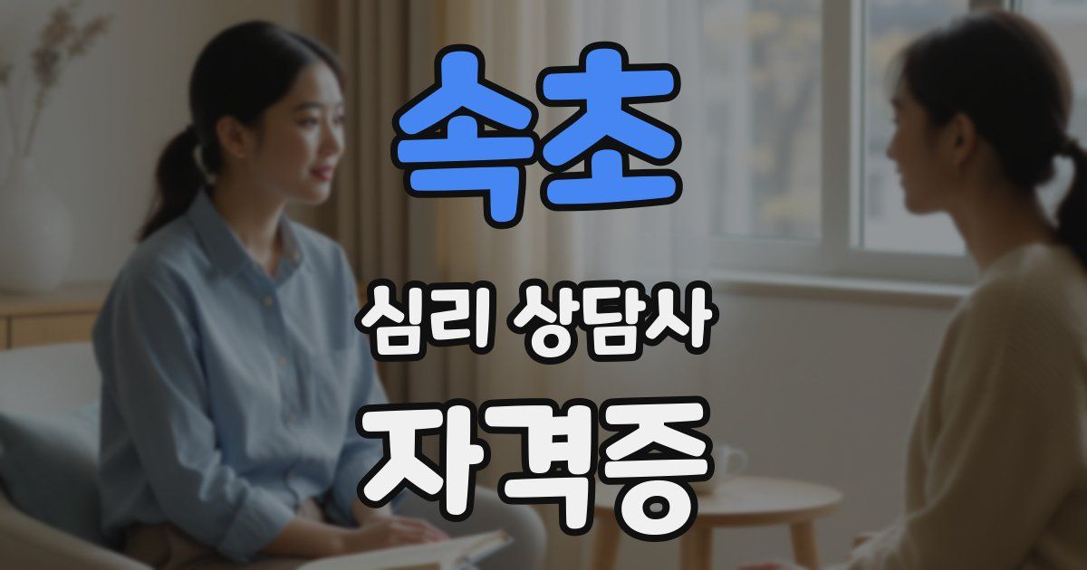 속초 심리 상담사 자격증