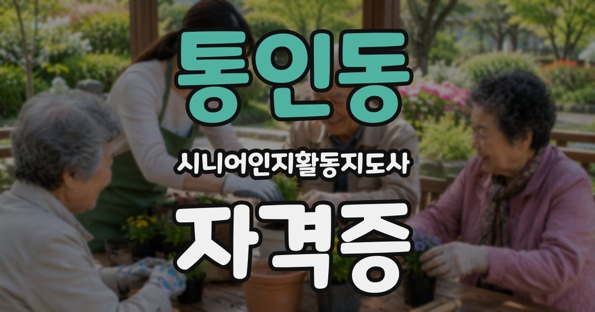 통인동 시니어인지활동지도사 자격증