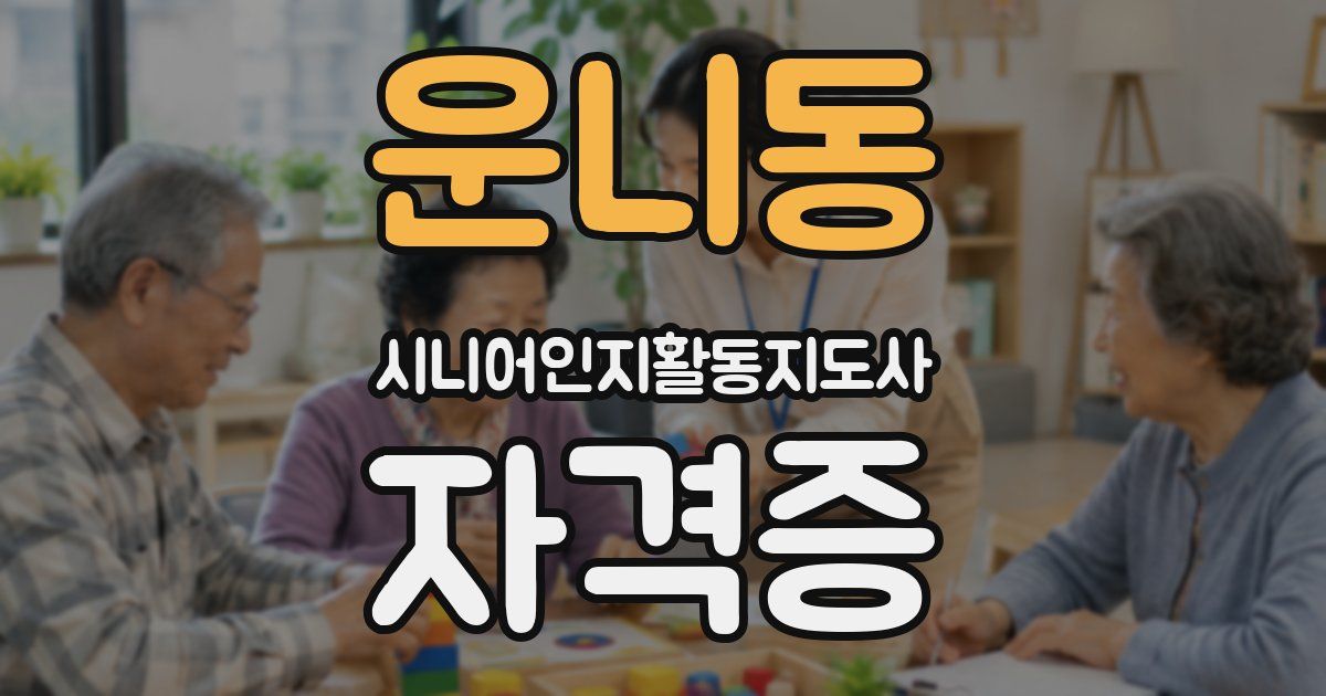 운니동 시니어인지활동지도사 자격증