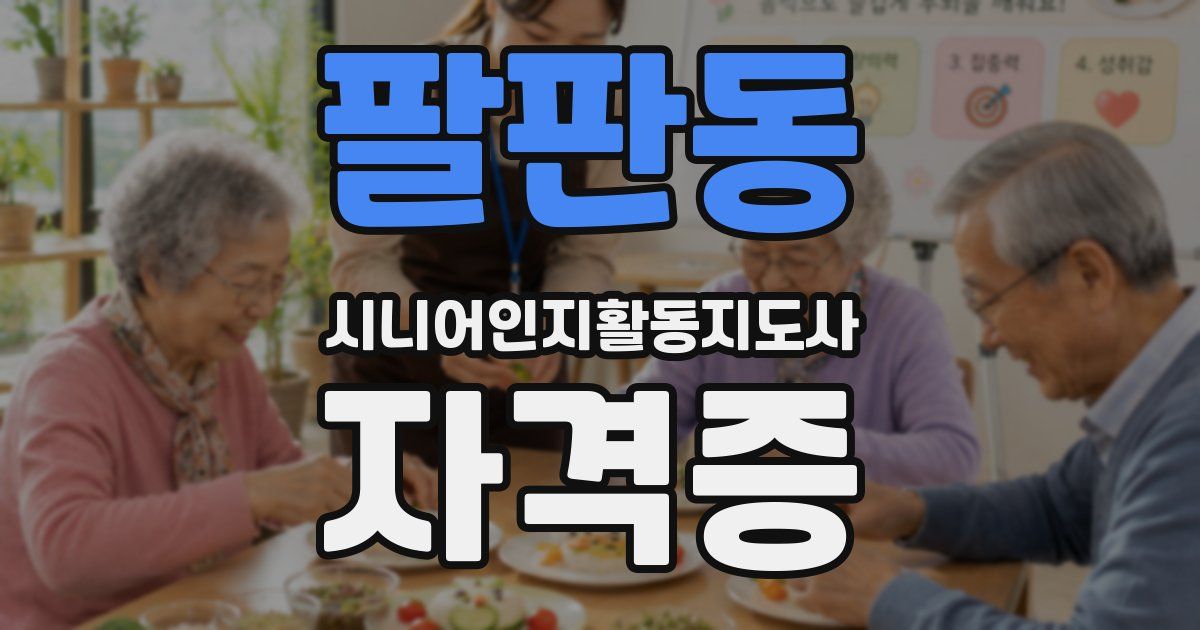 팔판동 시니어인지활동지도사 자격증