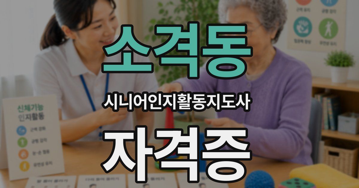 소격동 시니어인지활동지도사 자격증
