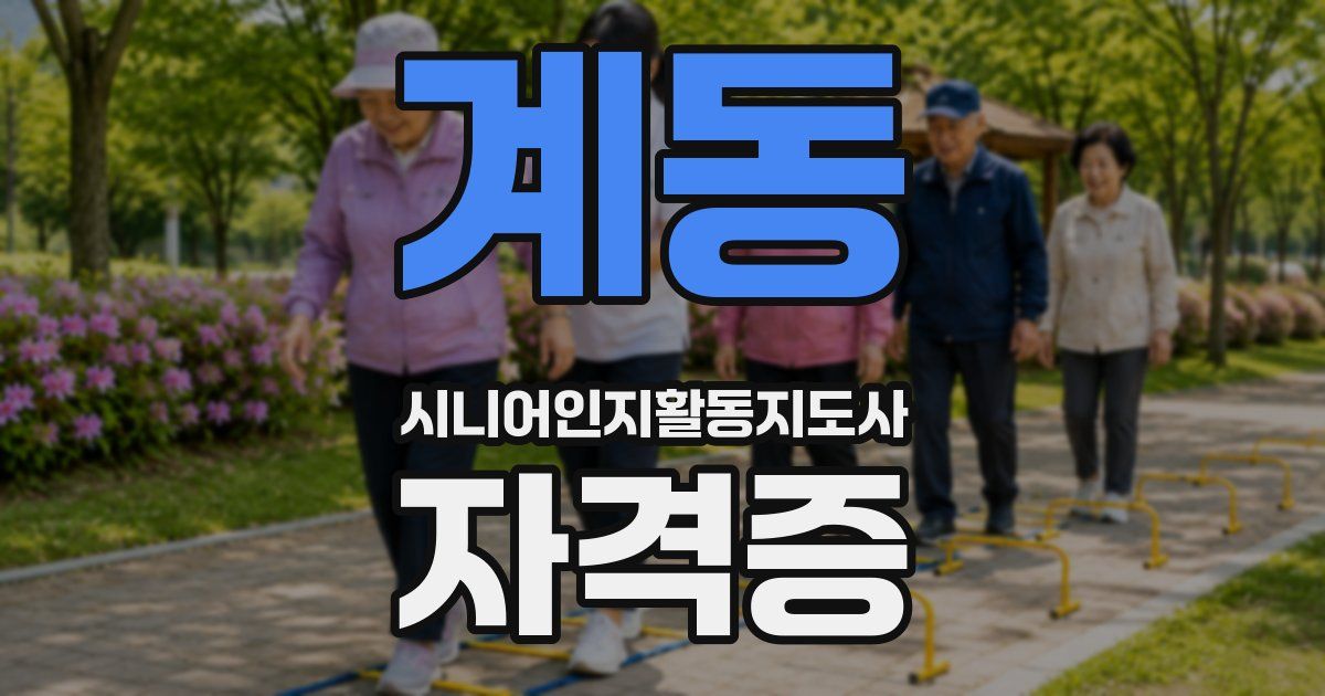 계동 시니어인지활동지도사 자격증