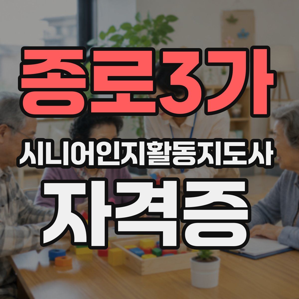 종로3가 시니어인지활동지도사 자격증