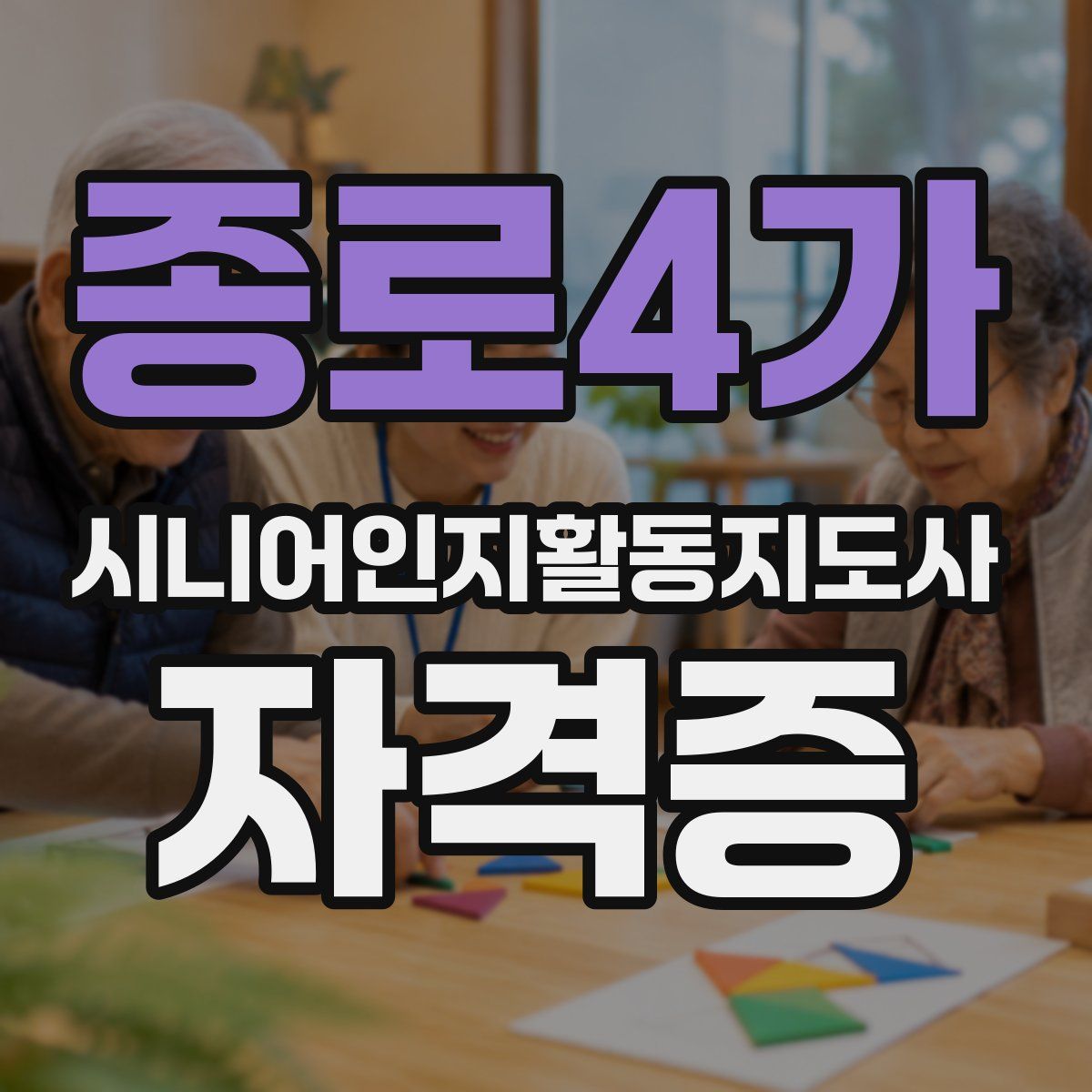 종로4가 시니어인지활동지도사 자격증