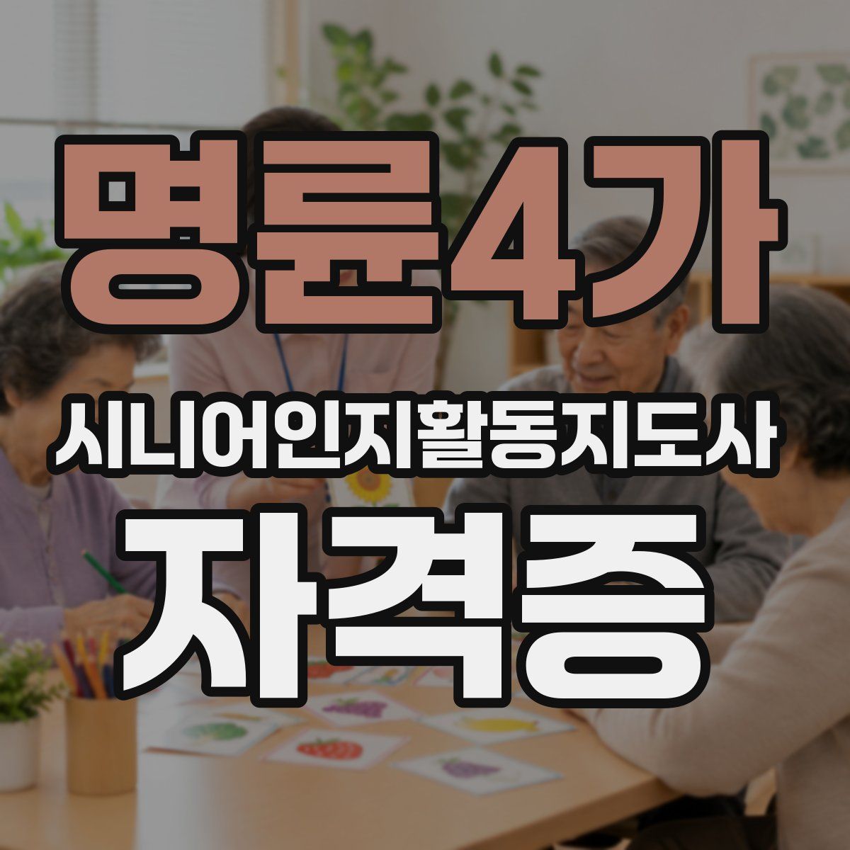 명륜4가 시니어인지활동지도사 자격증