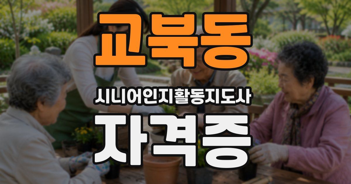 교북동 시니어인지활동지도사 자격증