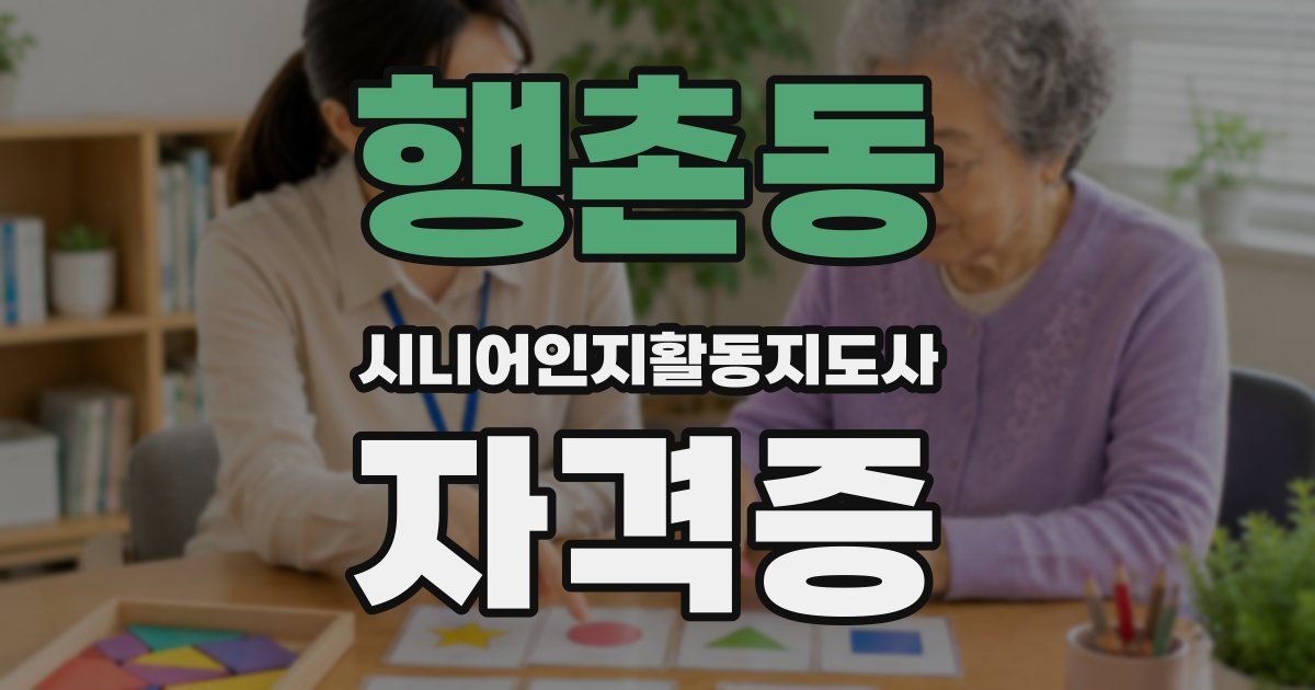 행촌동 시니어인지활동지도사 자격증