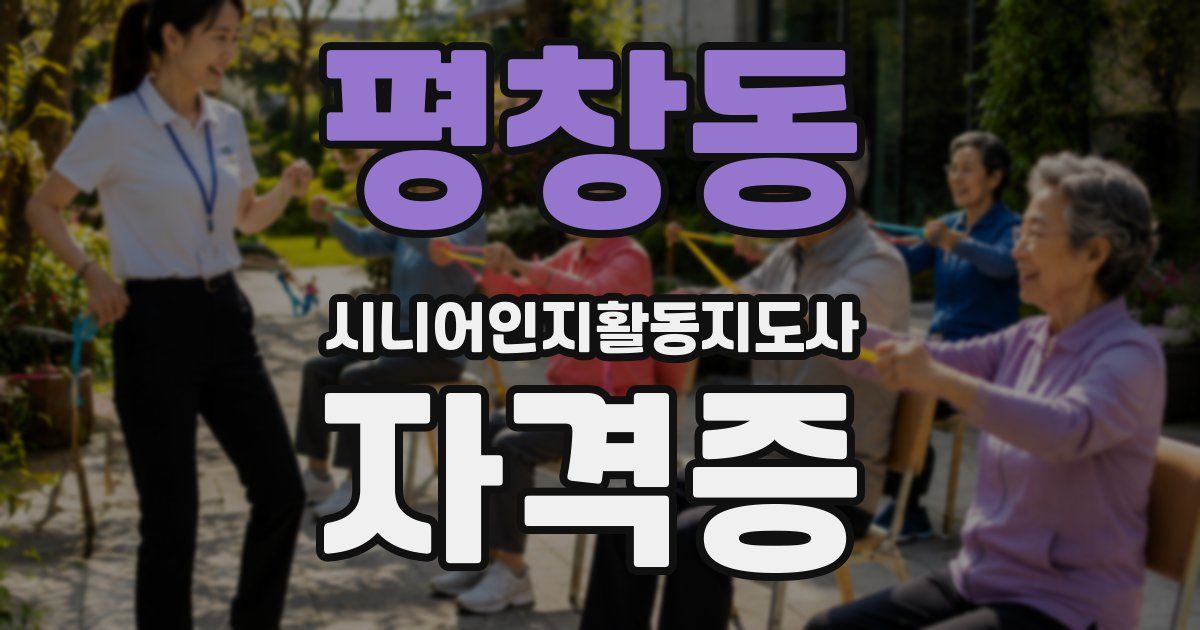 평창동 시니어인지활동지도사 자격증