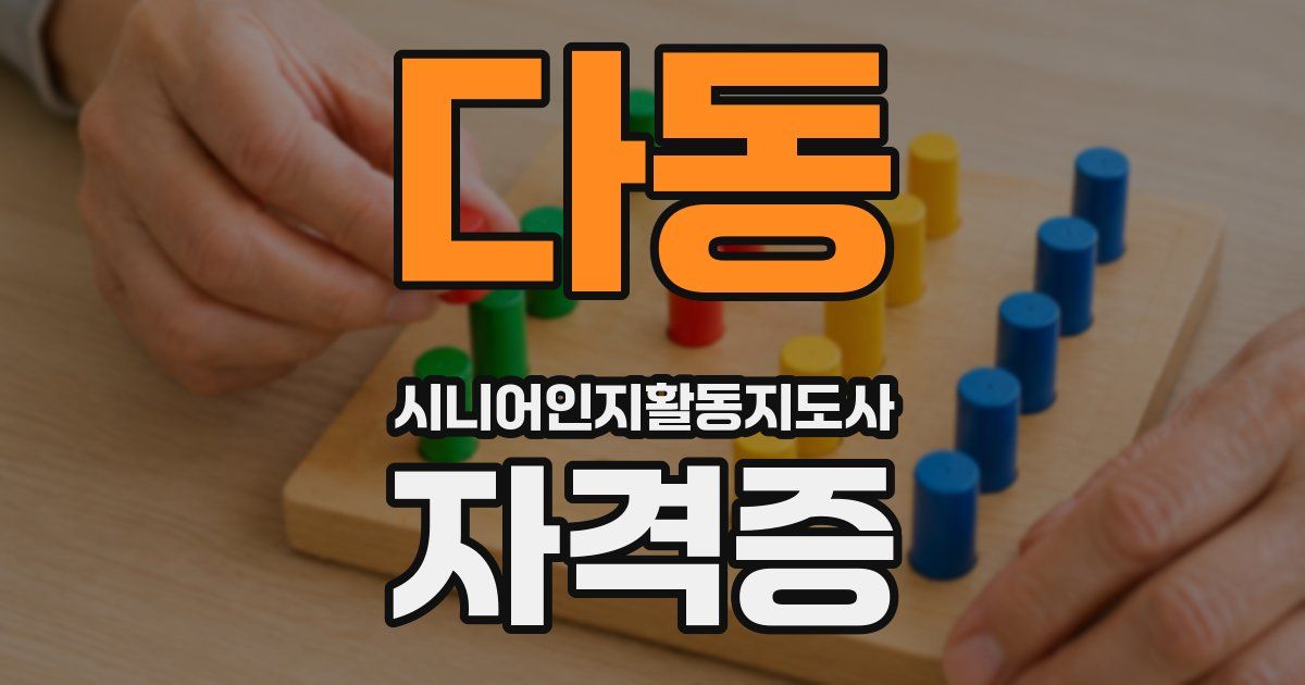 다동 시니어인지활동지도사 자격증