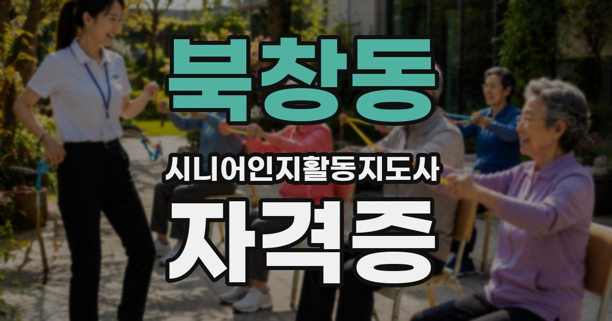 북창동 시니어인지활동지도사 자격증