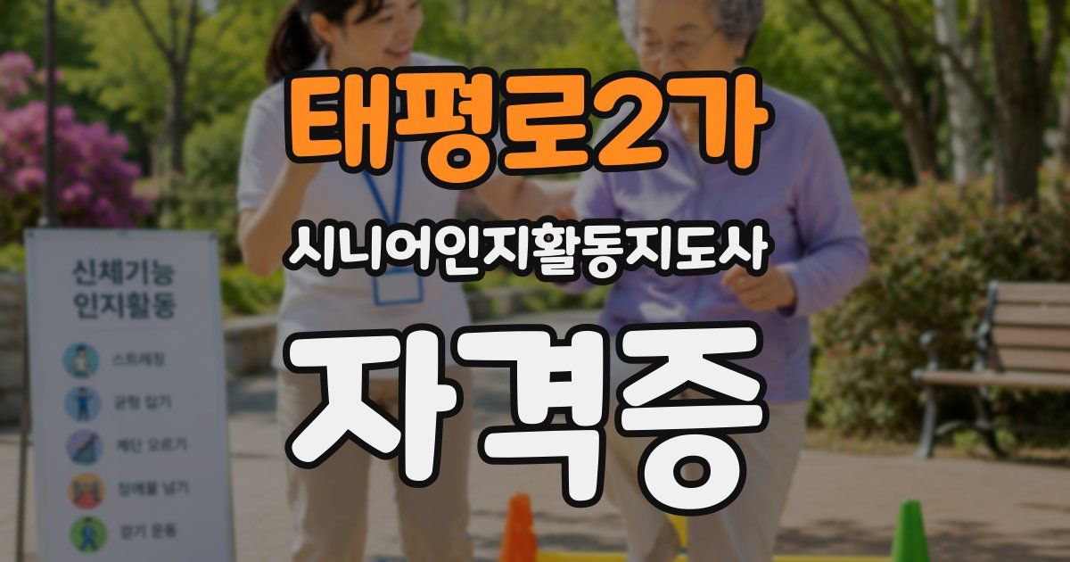 태평로2가 시니어인지활동지도사 자격증