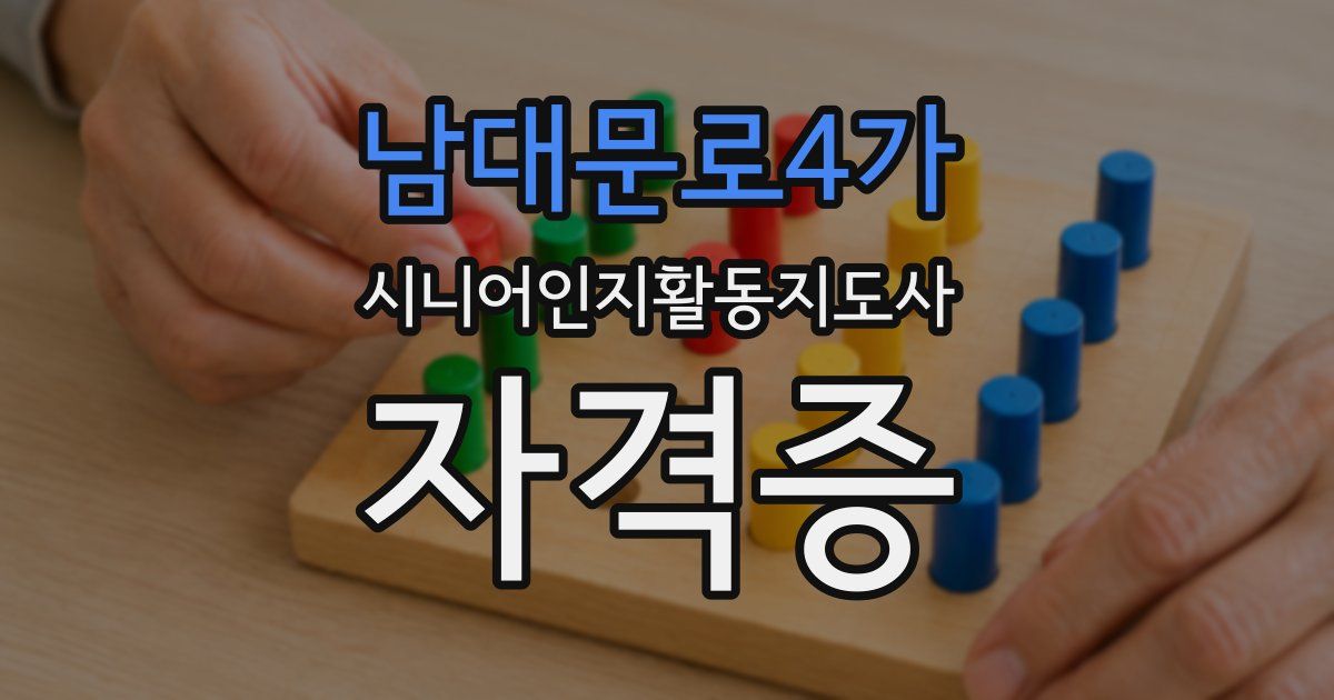 남대문로4가 시니어인지활동지도사 자격증