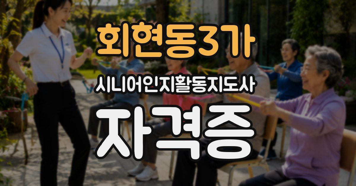 회현동3가 시니어인지활동지도사 자격증