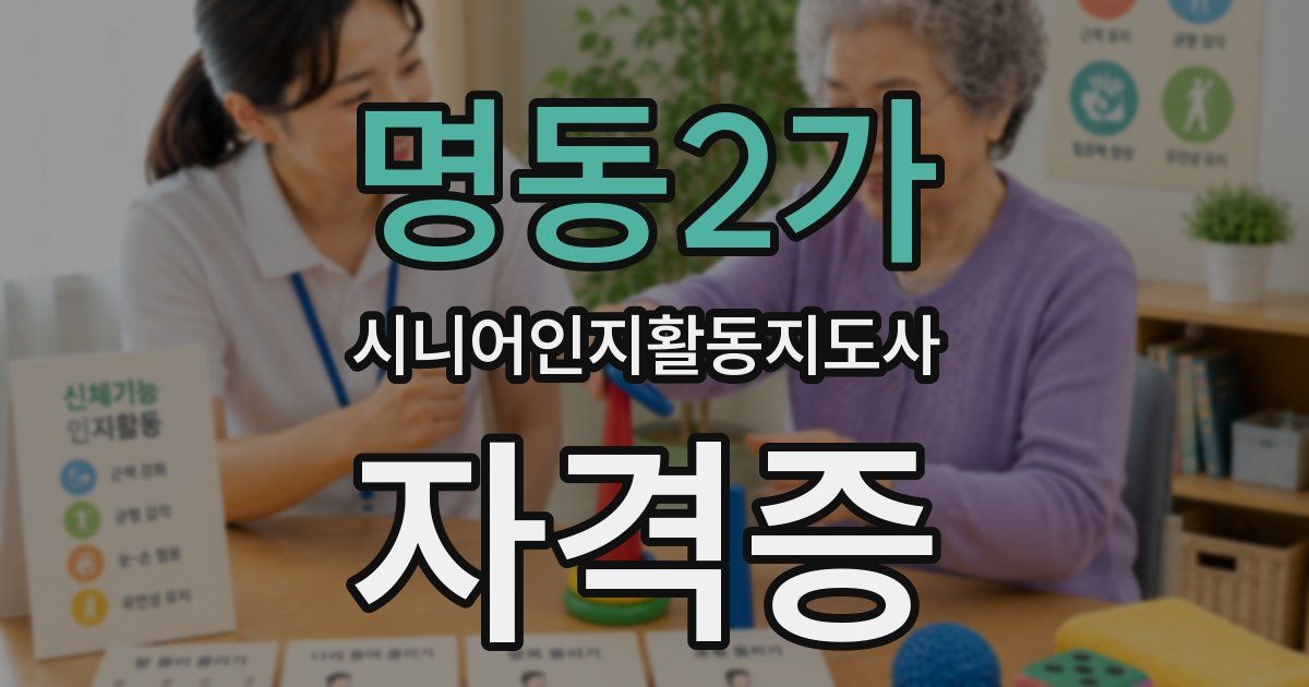 명동2가 시니어인지활동지도사 자격증