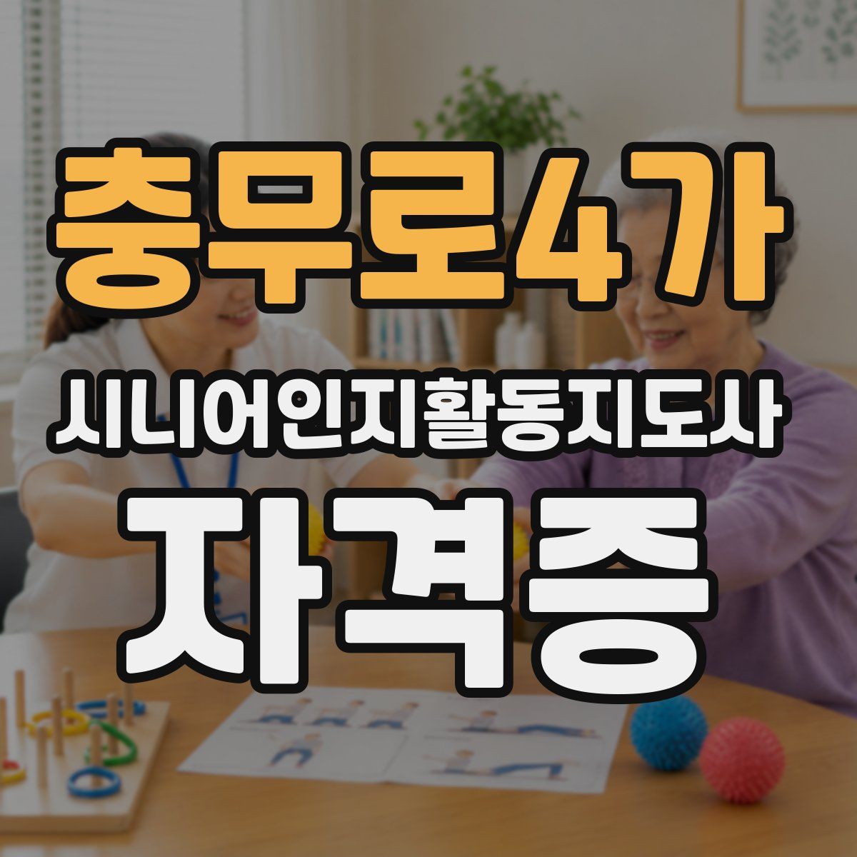 충무로4가 시니어인지활동지도사 자격증
