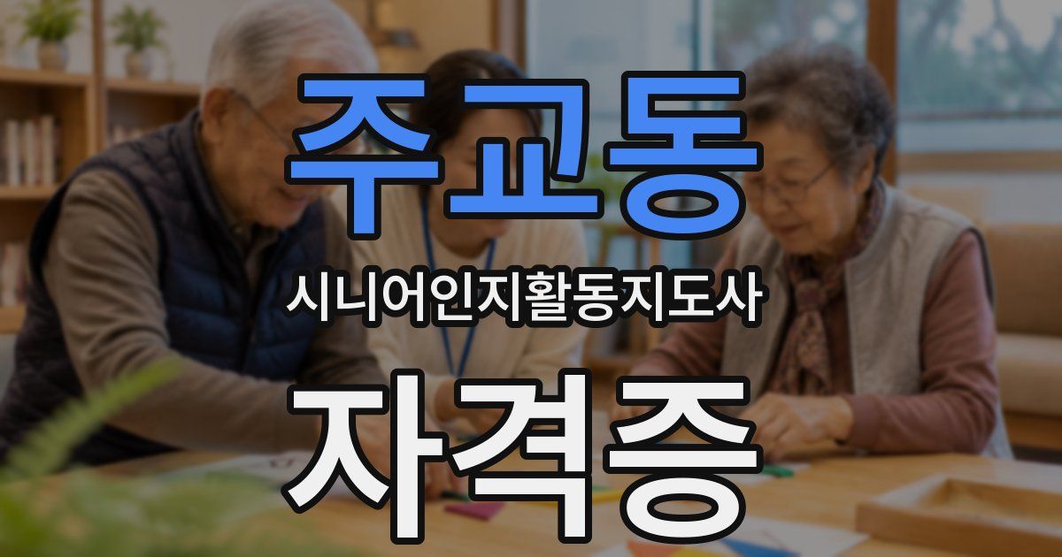 주교동 시니어인지활동지도사 자격증