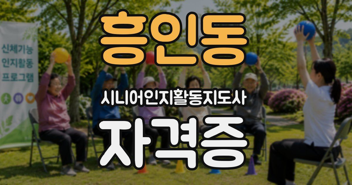흥인동 시니어인지활동지도사 자격증