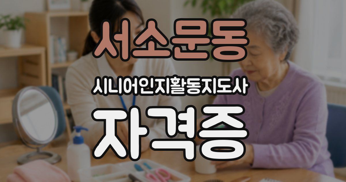 서소문동 시니어인지활동지도사 자격증