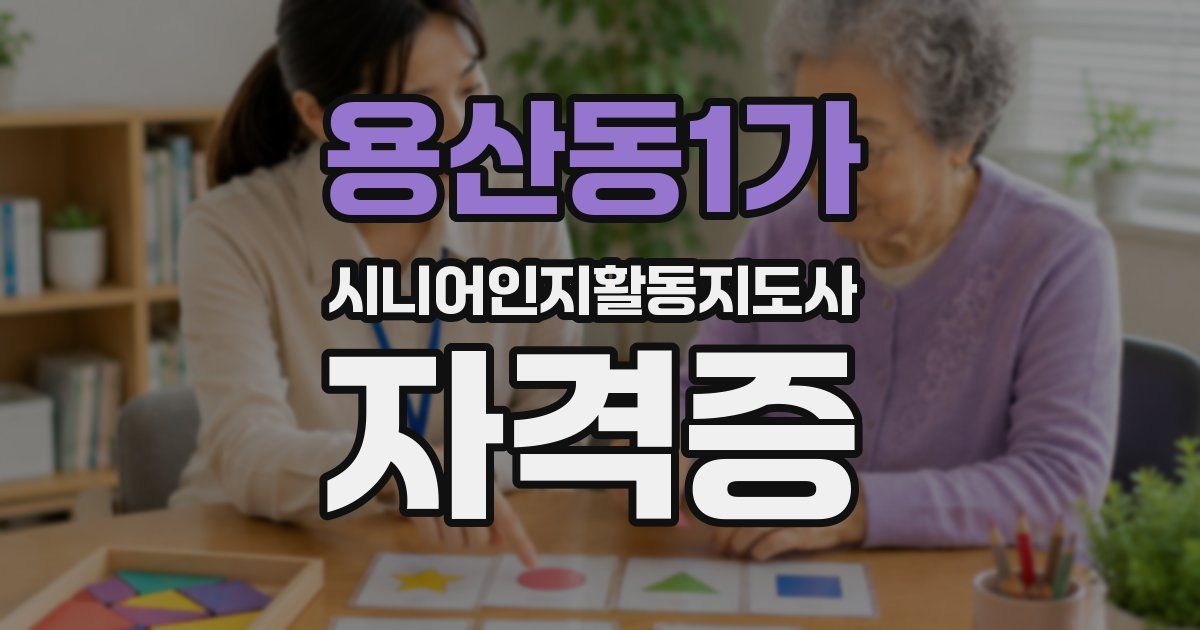 용산동1가 시니어인지활동지도사 자격증