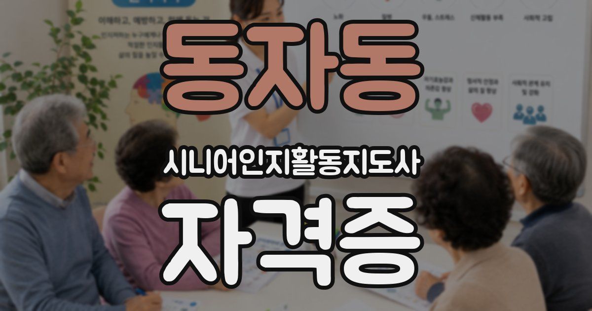 동자동 시니어인지활동지도사 자격증