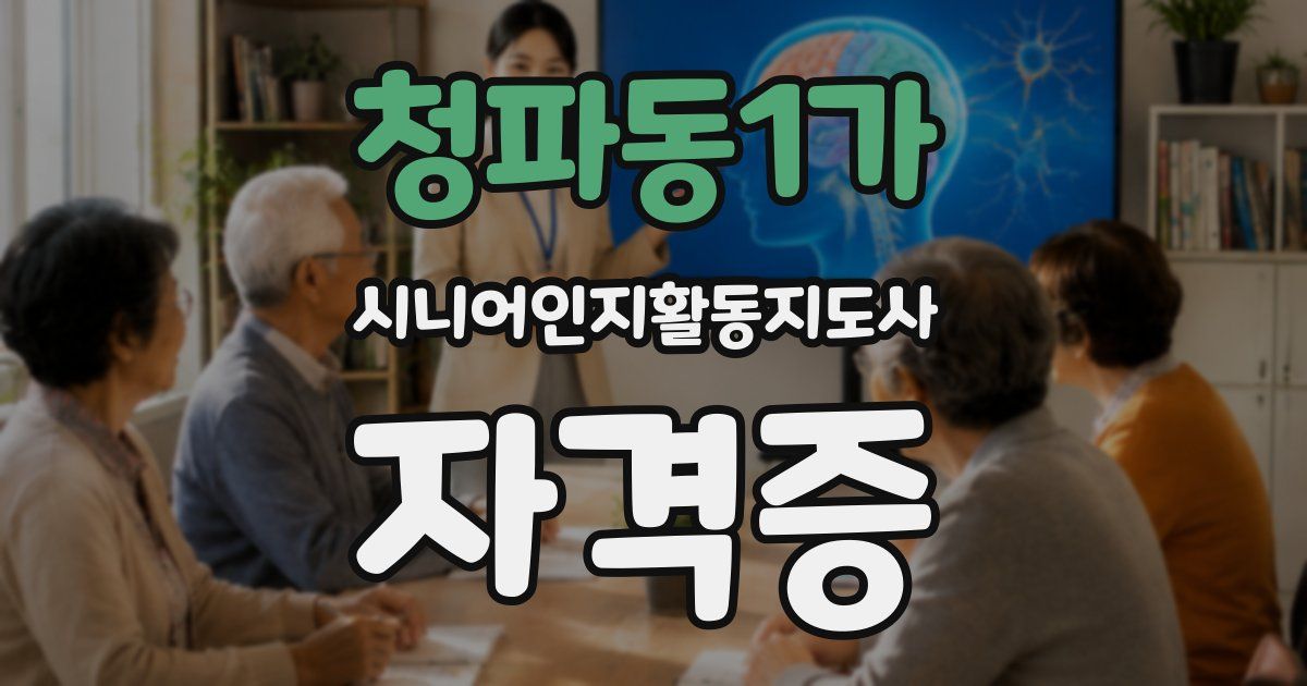 청파동1가 시니어인지활동지도사 자격증