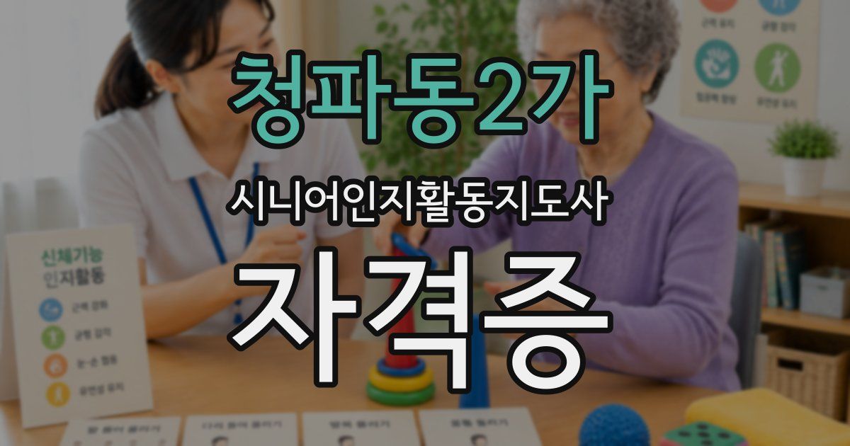 청파동2가 시니어인지활동지도사 자격증