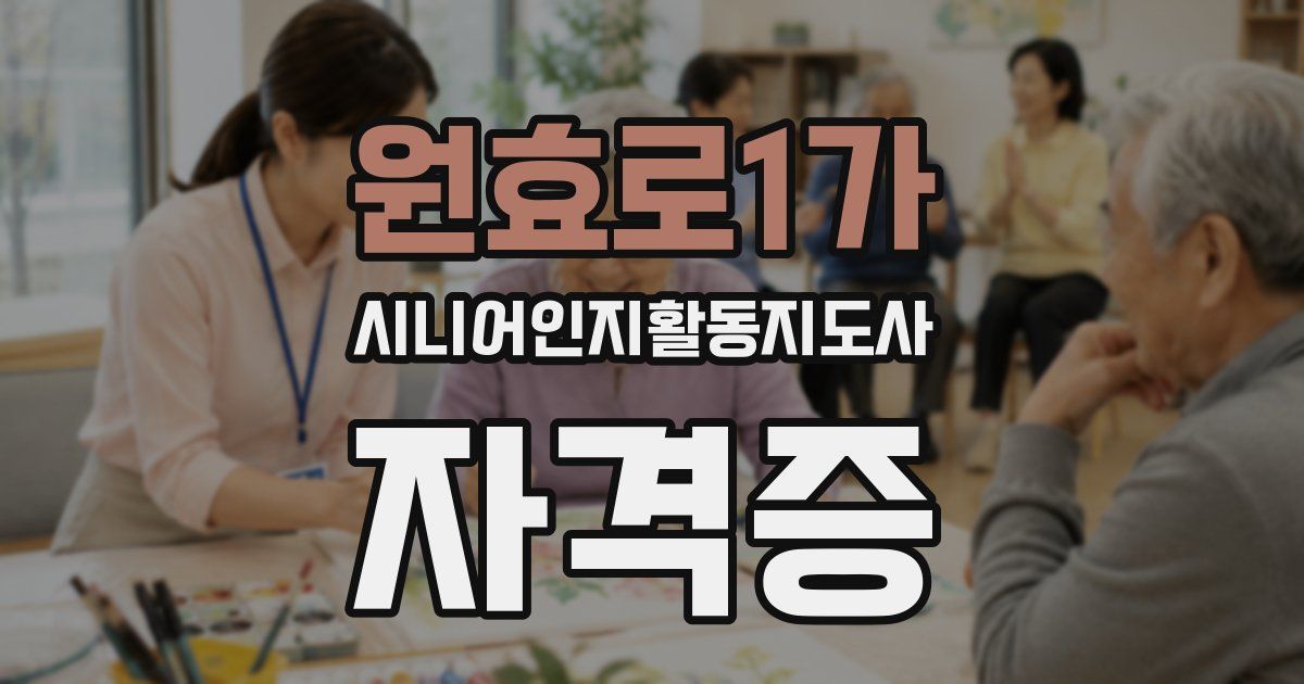 원효로1가 시니어인지활동지도사 자격증