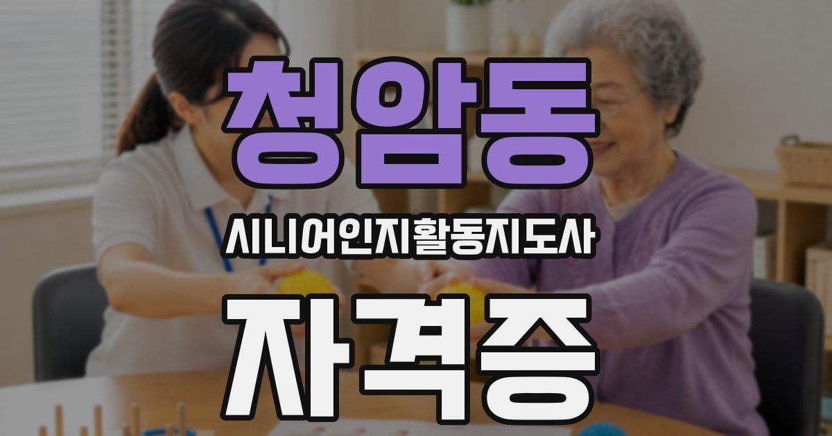 청암동 시니어인지활동지도사 자격증