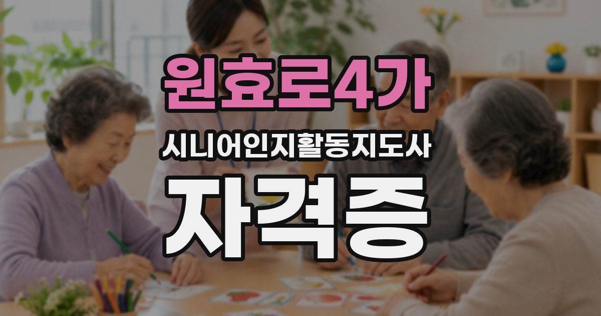 원효로4가 시니어인지활동지도사 자격증