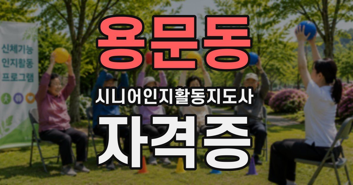 용문동 시니어인지활동지도사 자격증