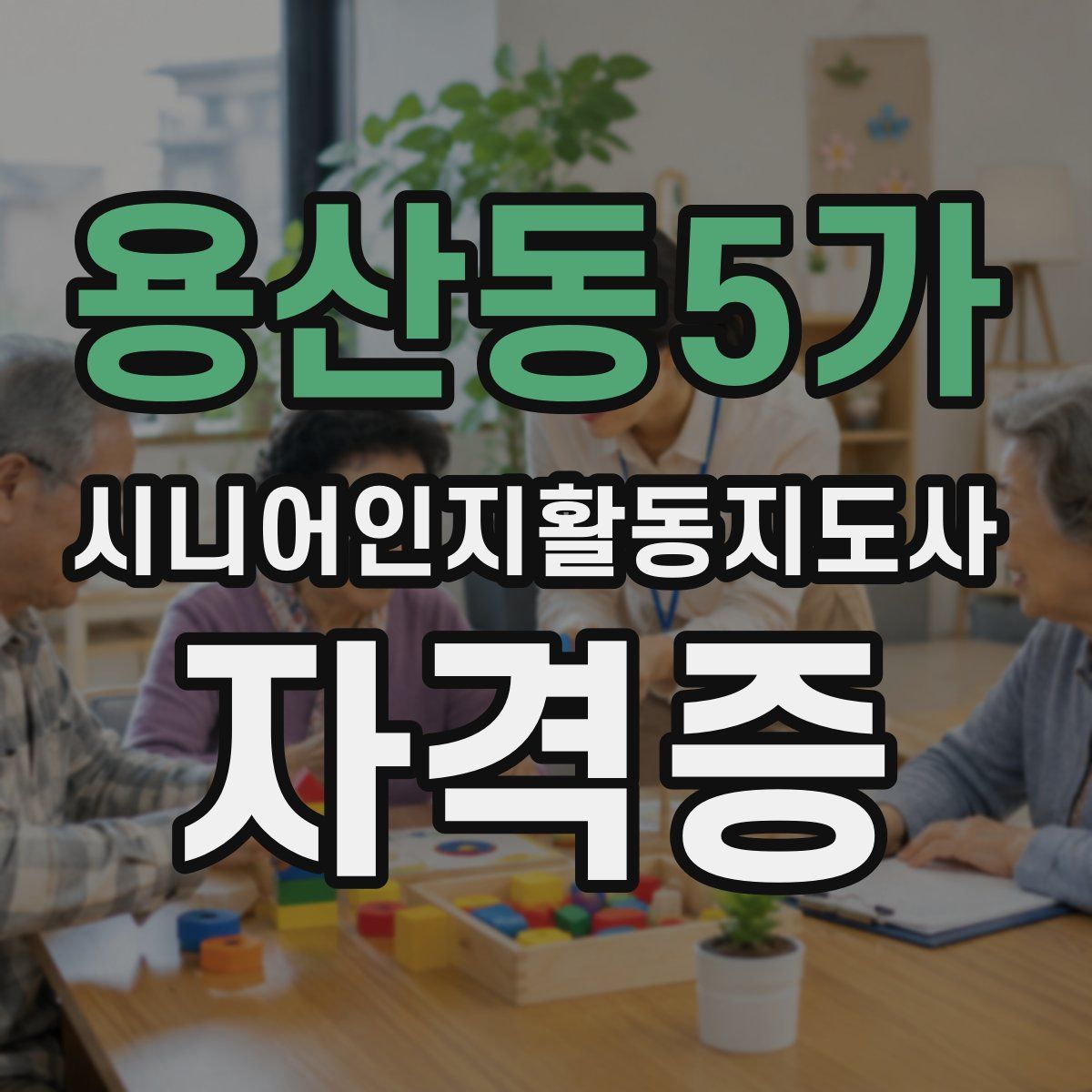 용산동5가 시니어인지활동지도사 자격증