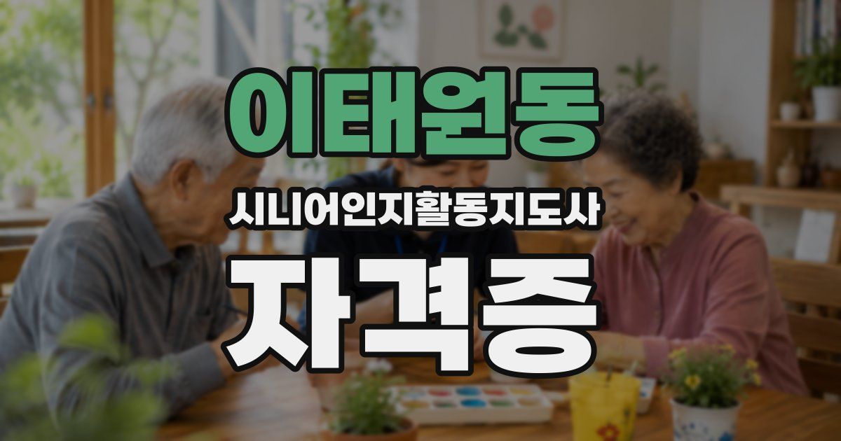 이태원동 시니어인지활동지도사 자격증