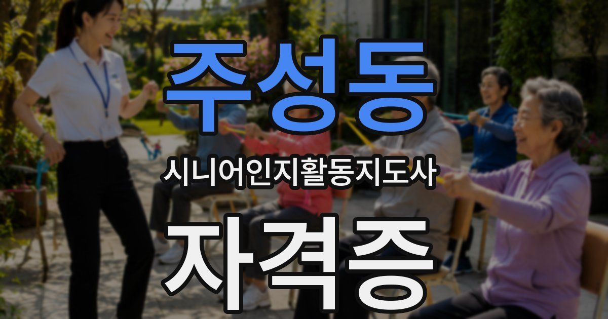 주성동 시니어인지활동지도사 자격증
