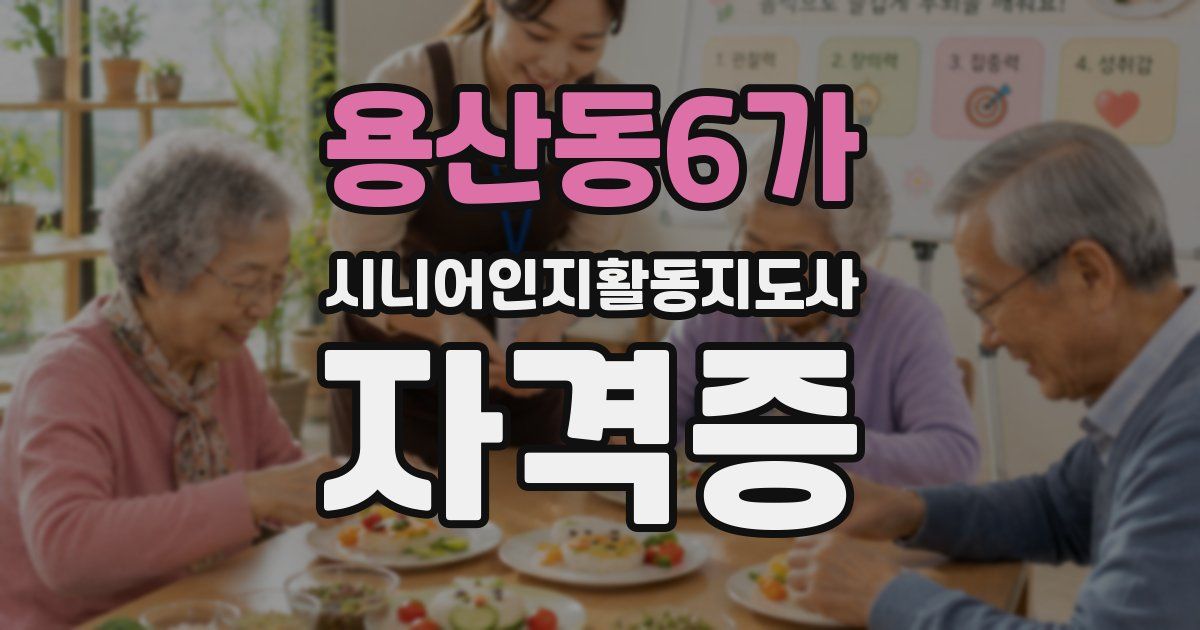 용산동6가 시니어인지활동지도사 자격증
