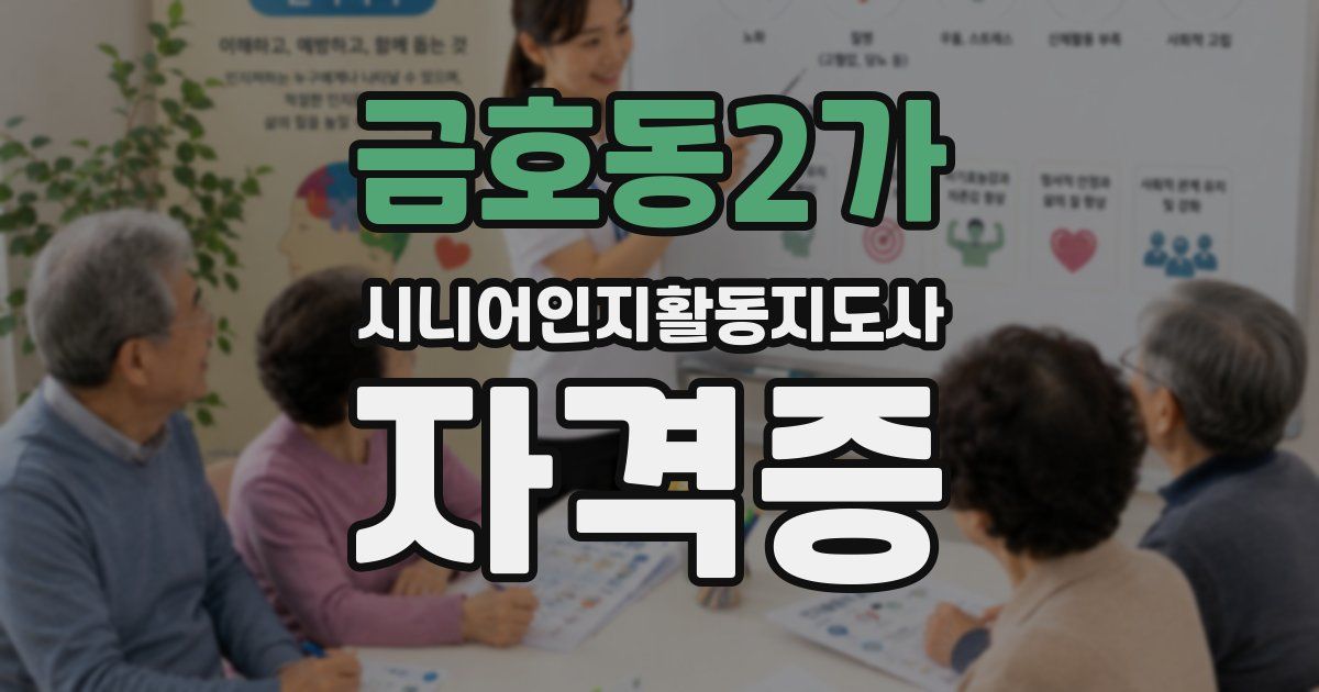 금호동2가 시니어인지활동지도사 자격증