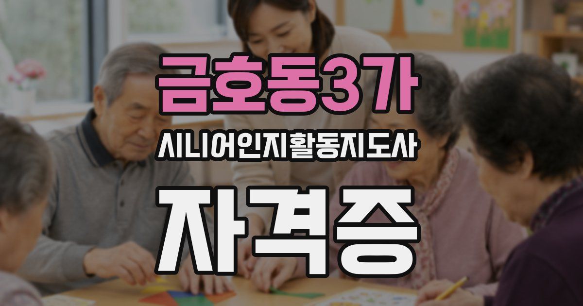 금호동3가 시니어인지활동지도사 자격증