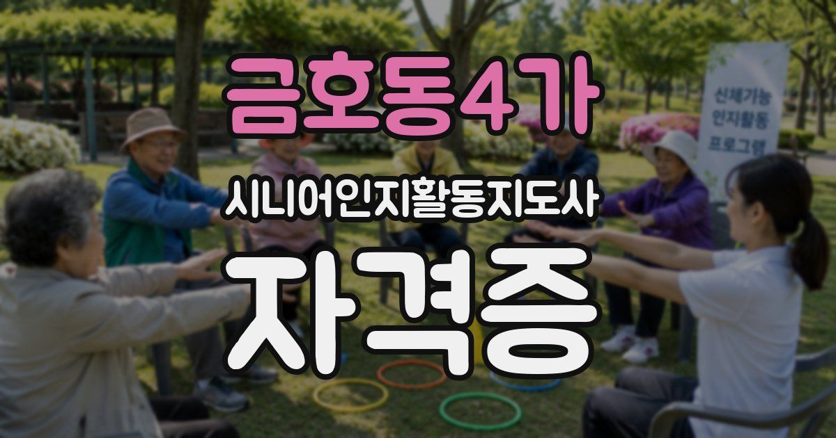 금호동4가 시니어인지활동지도사 자격증