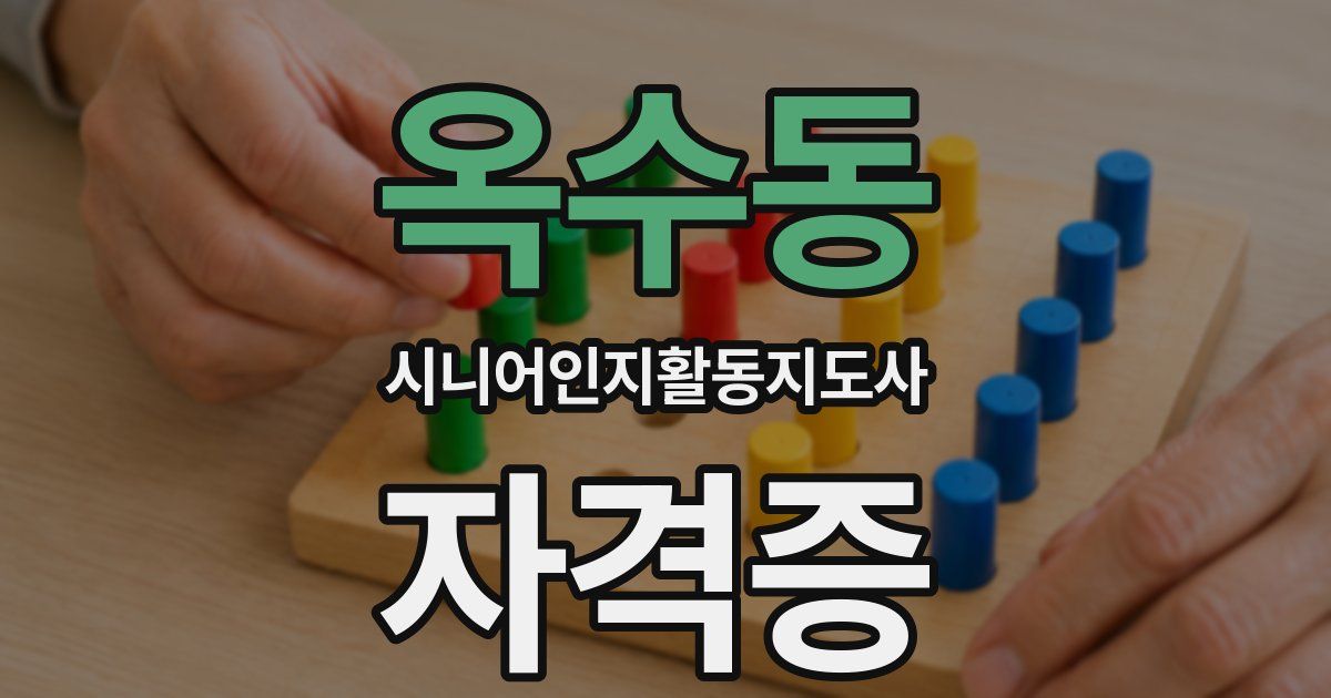 옥수동 시니어인지활동지도사 자격증
