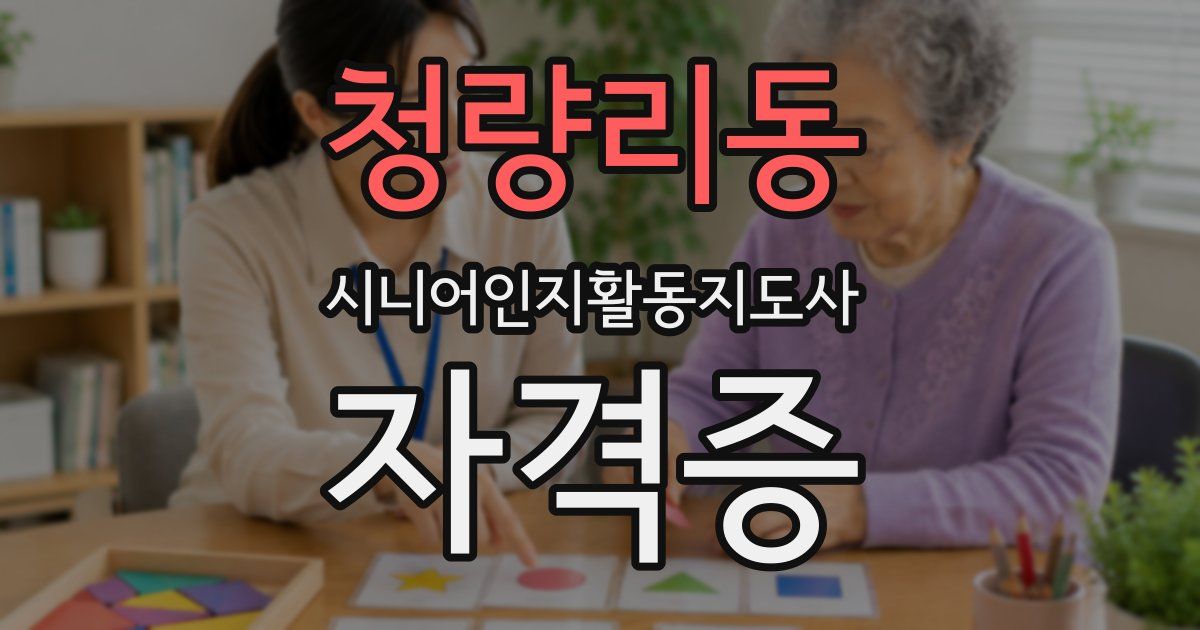 청량리동 시니어인지활동지도사 자격증