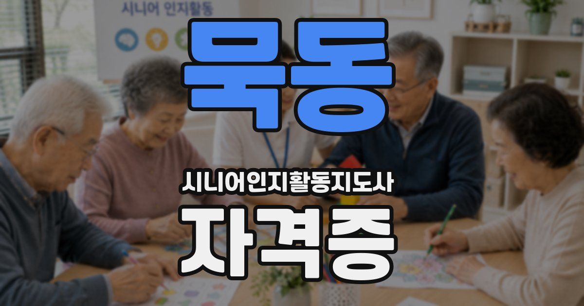 묵동 시니어인지활동지도사 자격증