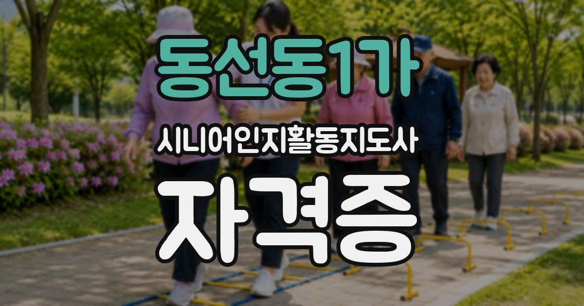 동선동1가 시니어인지활동지도사 자격증