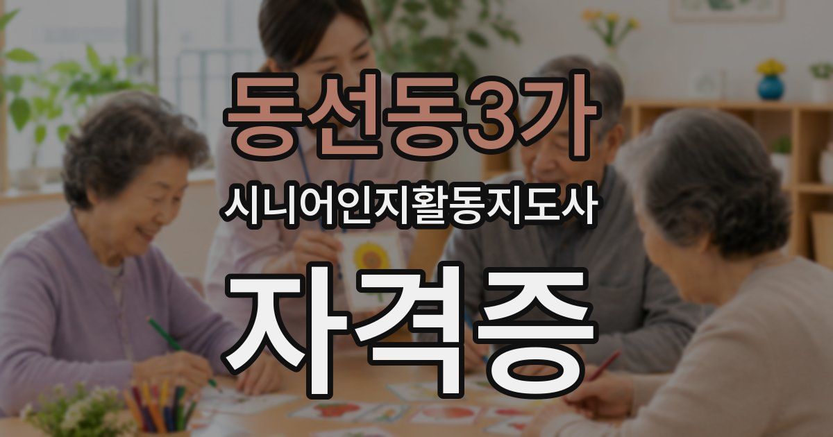 동선동3가 시니어인지활동지도사 자격증