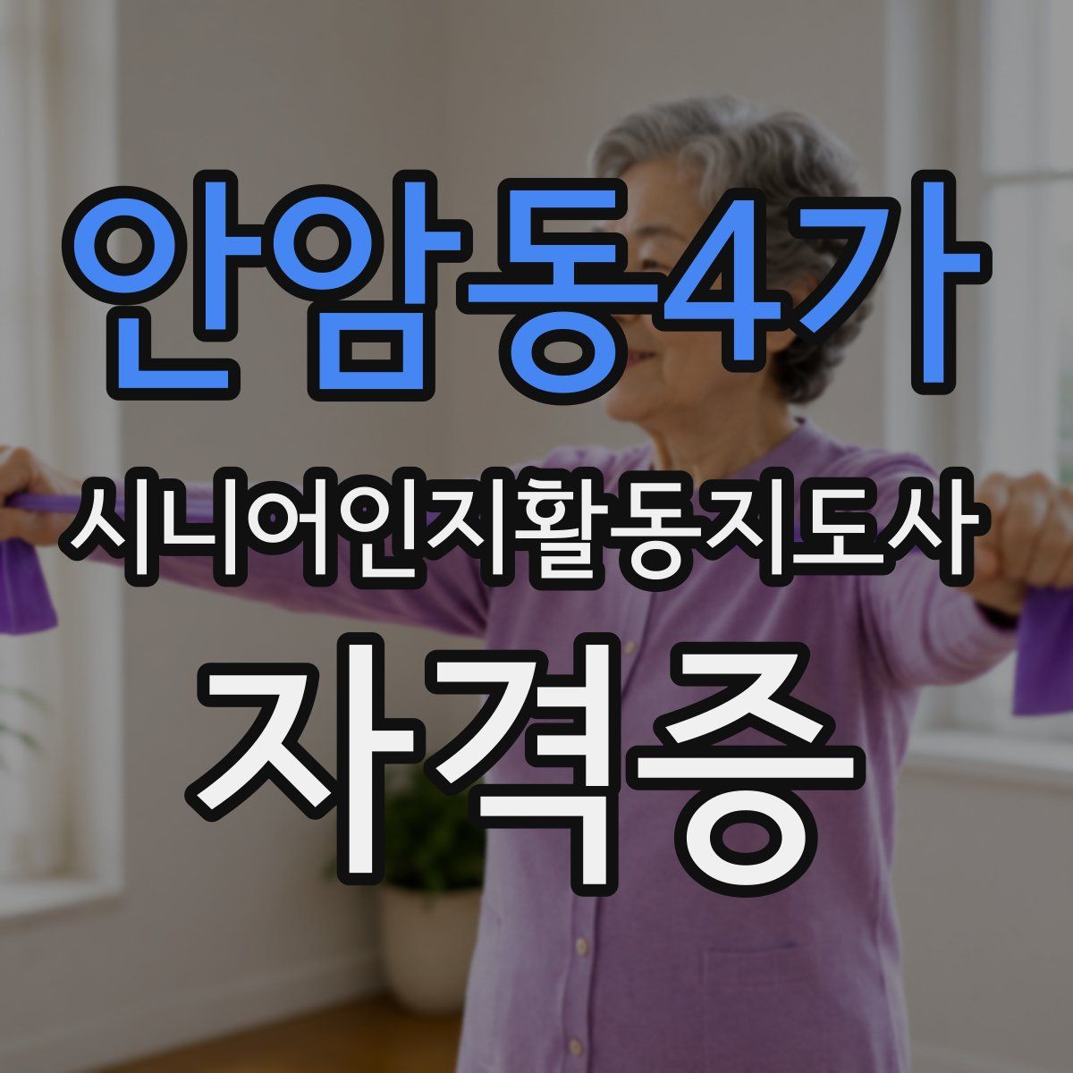 안암동4가 시니어인지활동지도사 자격증