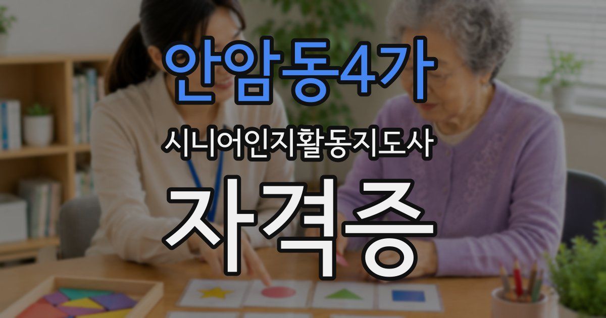 안암동4가 시니어인지활동지도사 자격증